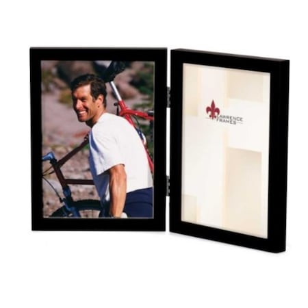 Lawrence Frames 4x6 Hinged Double Black Wood Picture Frame - Gallery Collection 755546D